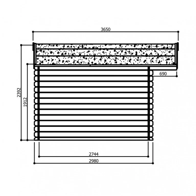 Abri de jardin Dole - 3,88 x 2,98 m - sapin du Nord certifié - double-porte avec fenêtres - bois imprégné