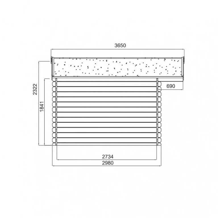 Abri de jardin Salzburg - 3,88 x 2,98 m - sapin du Nord certifié - double-porte avec fenêtres - bois imprégné