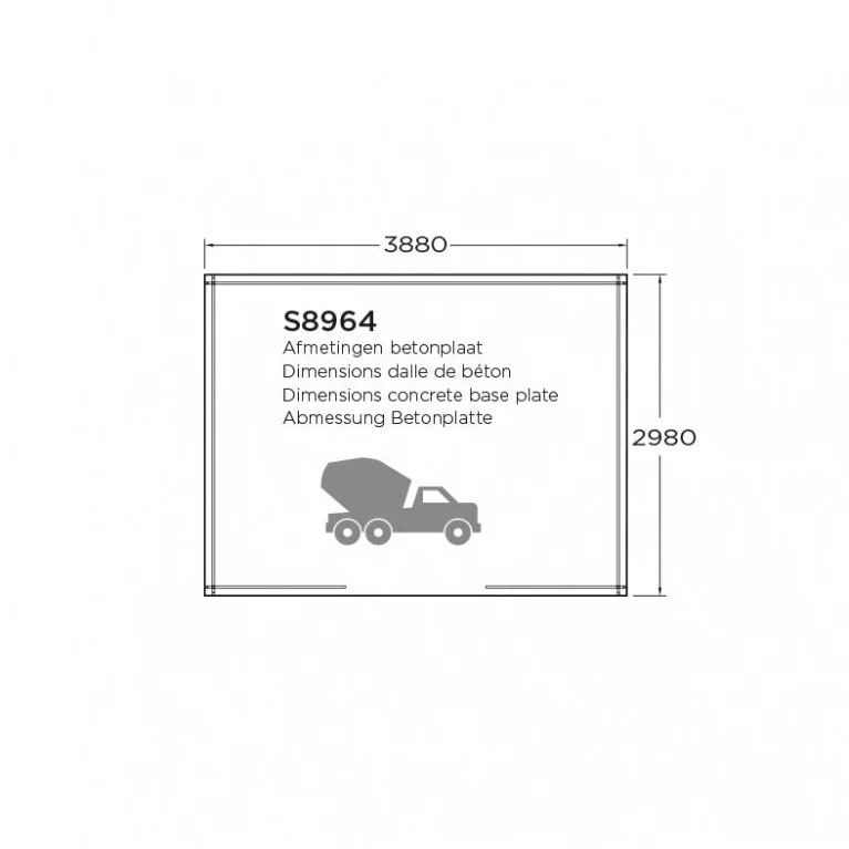 Abri de jardin Salzburg - 3,88 x 2,98 m - sapin du Nord certifié - double-porte avec fenêtres - bois imprégné
