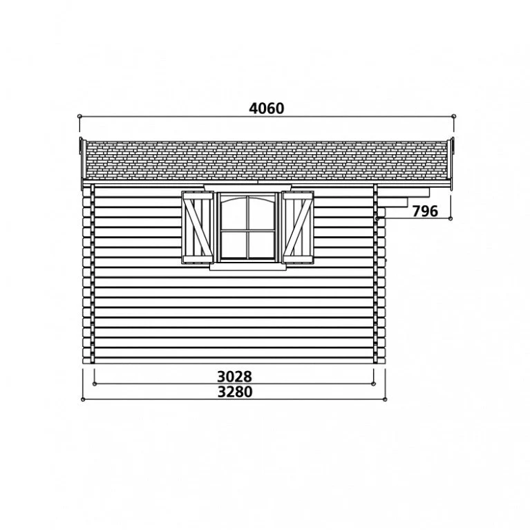 Abri de jardin Morzine - 3,88 x 3,28 x 2,42 m - sapin du Nord certifié - double-porte avec fenêtres - bois imprégné