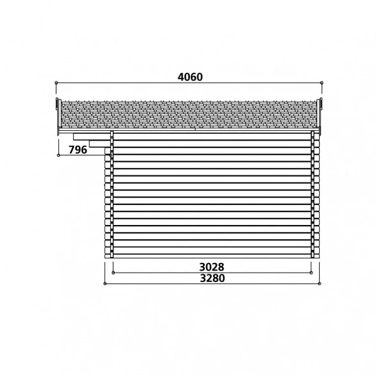Abri de jardin Morzine - 3,88 x 3,28 x 2,42 m - sapin du Nord certifié - double-porte avec fenêtres - bois imprégné