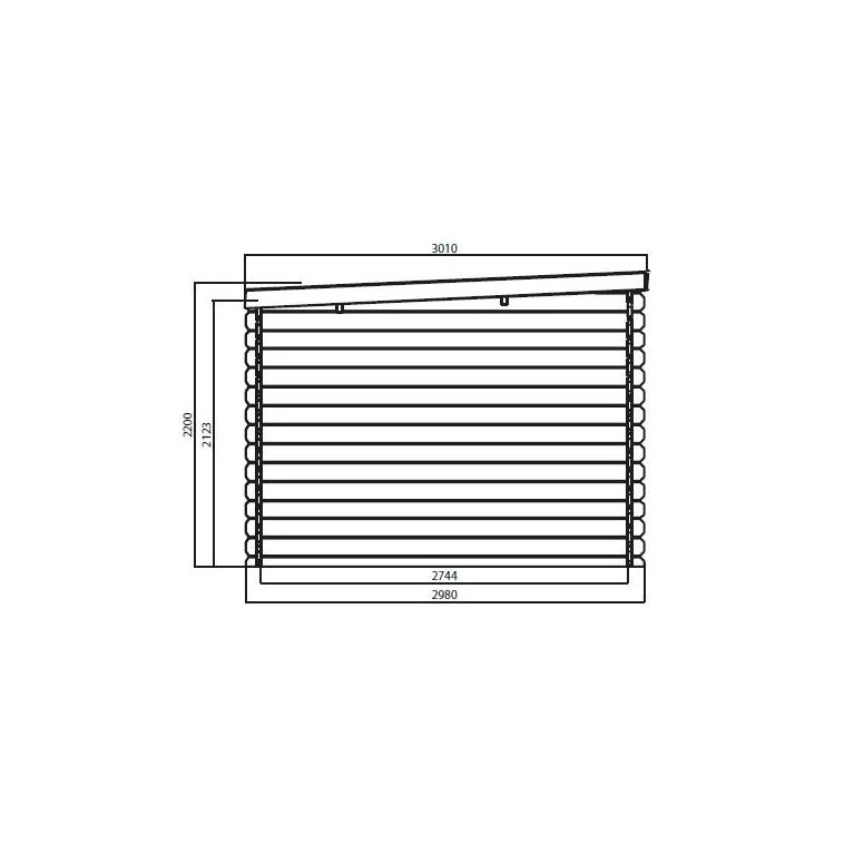 Abri de jardin Rohan - avec terrasse - 2,98 x 2,98 + 3,61 m - sapin du Nord certifié - toiture plate -double-porte avec fenêtres - bois imprégné