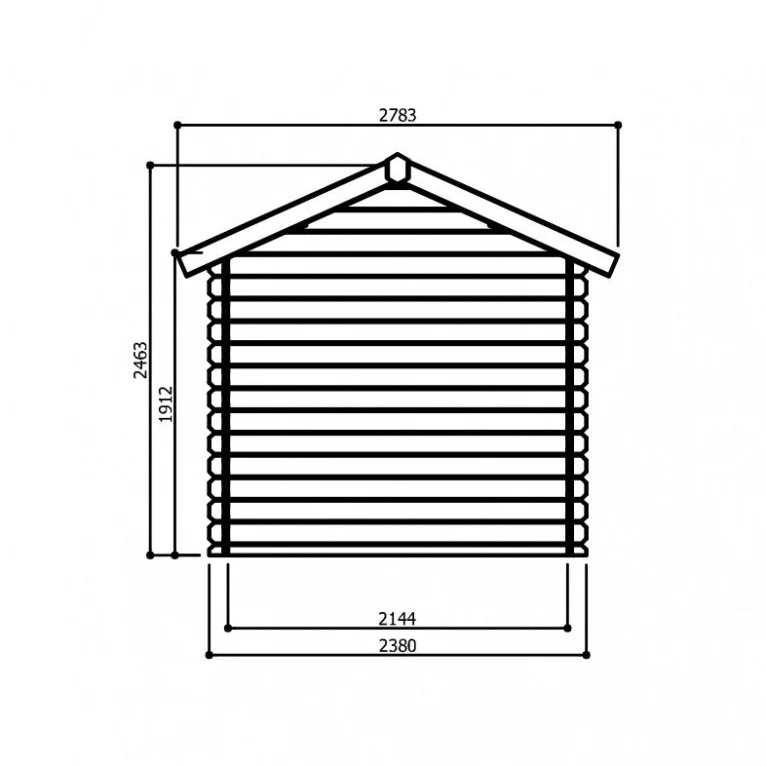 Abri de jardin Arles- 3,58 x 2,38 x 2,46 m - sapin du Nord certifié - double-porte large avec fenêtre