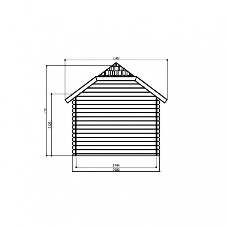 Abri de jardin York -avec terrasse - 2,98 x 2,980+ 3,64 m - sapin du Nord certifié- double-porte avec fenêtres - bois traité