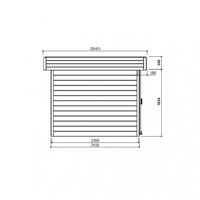 Abri de jardin Stockholm - 3,61 x 2,42 m - sapin du Nord certifié - toiture plate - double-porte avec fenêtres - bois imprégné