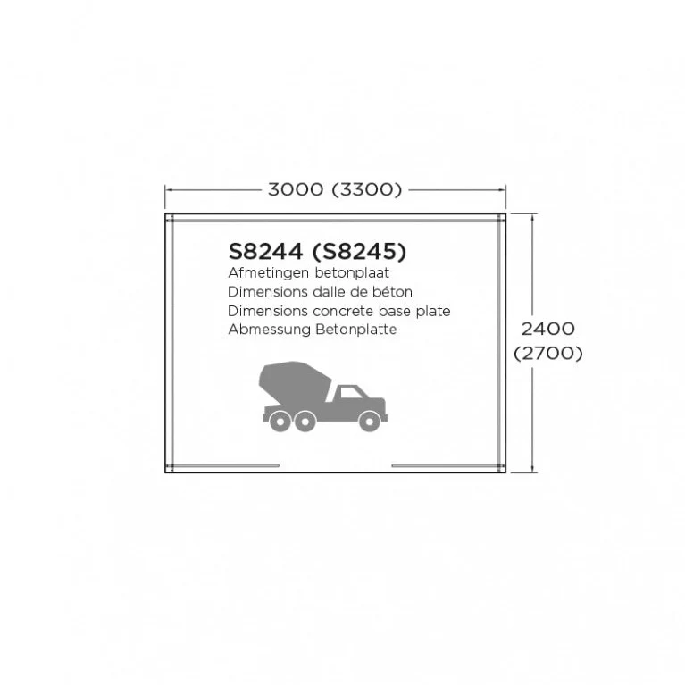 Abri de jardin Venezia - 3,3 x 2,7 m - sapin du Nord certifié - toiture appentis - double-porte avec fenêtres - bois imprégné