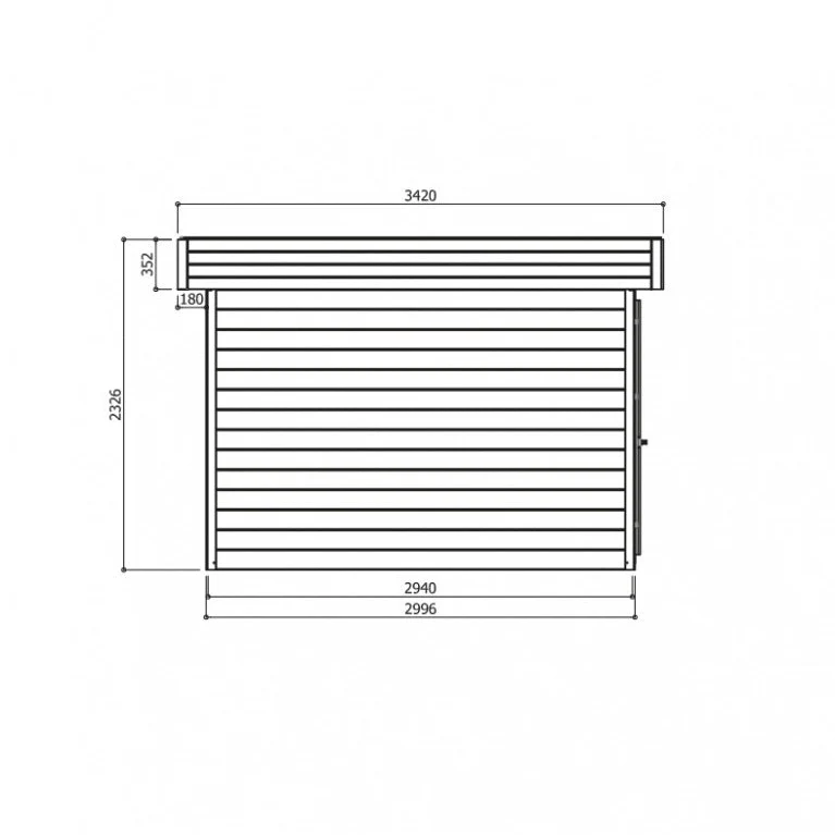 Abri de jardin Odense - 2,99 x 2,99 m - sapin du Nord certifié - toiture plate - double-porte avec fenêtres