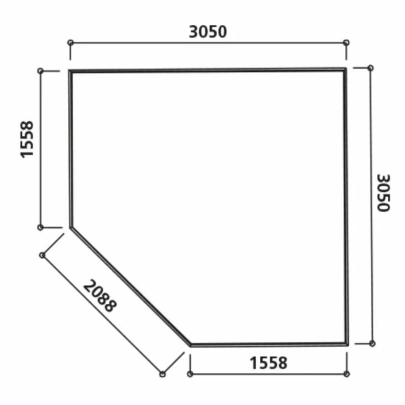 Abri de jardin Nancy - 3,05 x 3,05 m - sapin du Nord certifié - toiture pyramidale - double-porte avec fenêtres