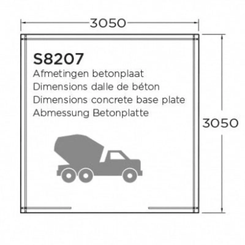 Abri de jardin Nancy - 3,05 x 3,05 m - sapin du Nord certifié - toiture pyramidale - double-porte avec fenêtres