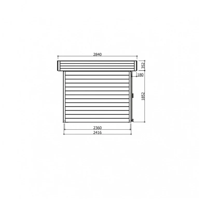 Abri de jardin Arhus- avec terrasse couverte - 3,3 x 3,17 x 2,45 m - sapin du Nord certifié - portes coulissantes doubles - bois imprégné
