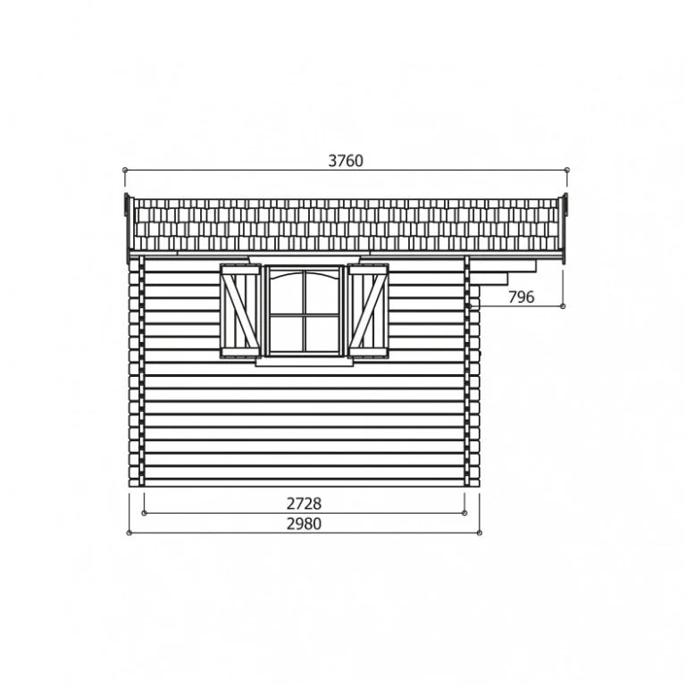 Abri de jardin Servoz - 2,98 m x 2,98 m - sapin du Nord certifié - porte simple et fenêtres - volets inclus - bois imprégné