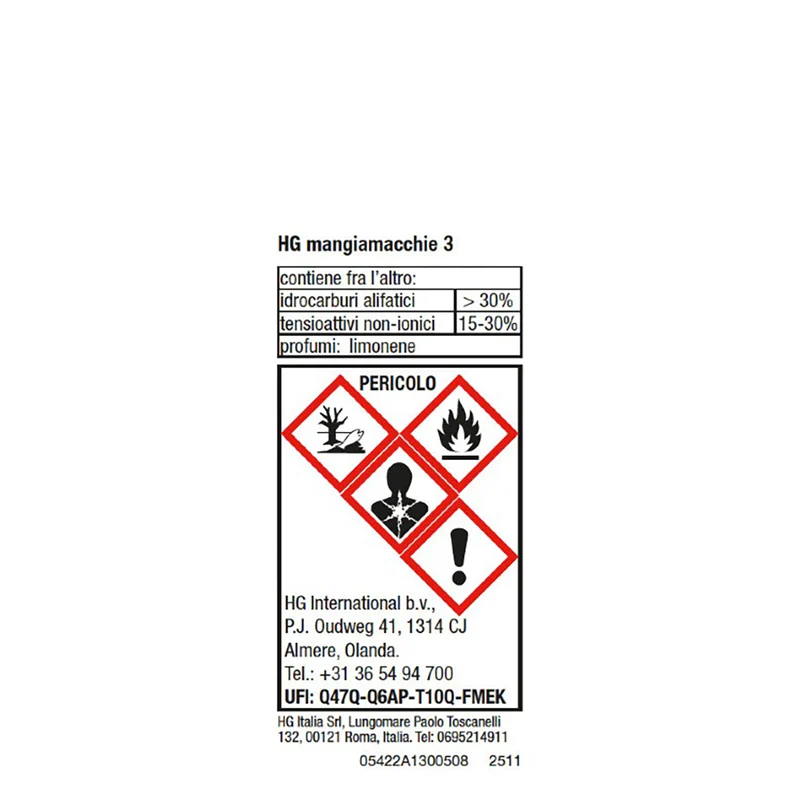 HG Mangiamacchie n. 3 Rimuovi macchie di cera resina e catrame 50ml