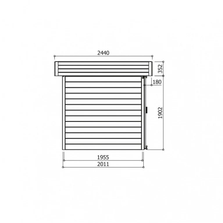 Abri de jardin Oslo - 3,01 x 2,01 m - sapin du Nord certifié - toiture plate - porte coulissante avec fenêtre
