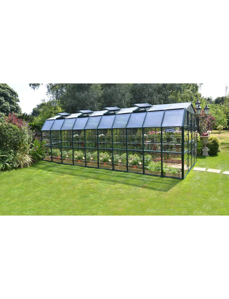 Serre de jardin Grand Gardener 6,39 x 2,67 m - résine PVC et polycarbonate anti-UV