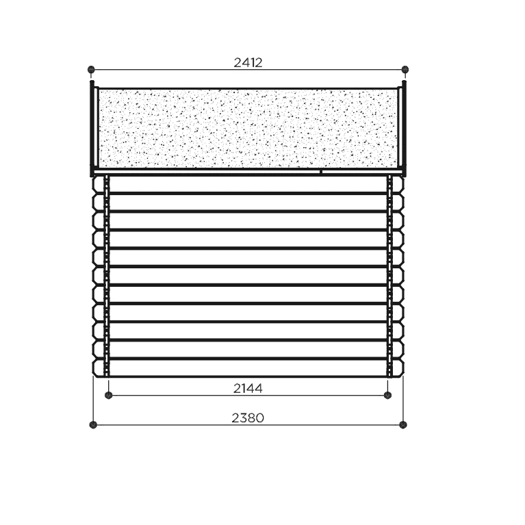 Abri de jardin Muriel - 2,38 x 2,38 m - sapin du Nord certifié - double-porte avec fenêtres
