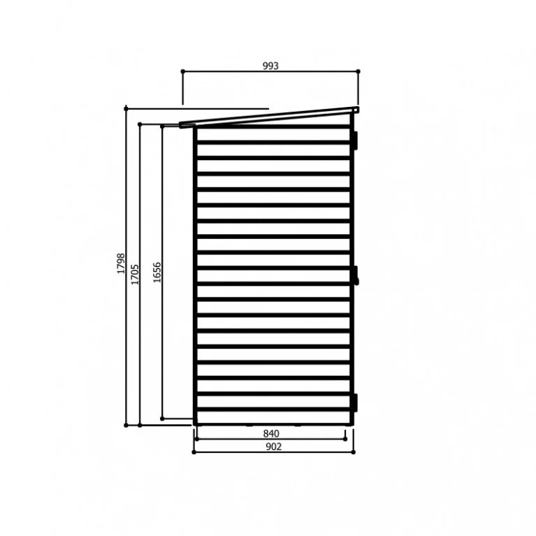 Abri de rangement Storage Modern - traité - 0,9 x 1,9 m - sapin du Nord certifié - plancher inclus - toiture plate