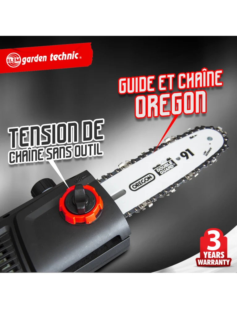Scie à ébrancher sur perche 710W - guide 24 cm