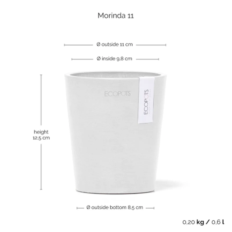 VASO DA TAVOLO ROTONDO MORINDA D11XH12,5CM BIANCO PURO