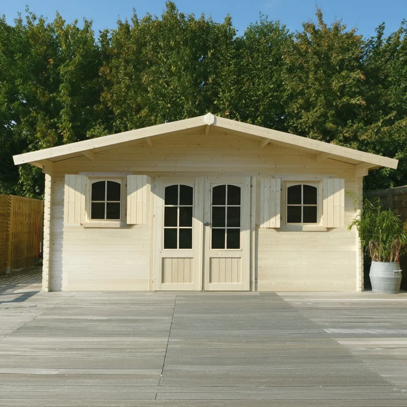 Abri de jardin Cevins - 5,68 x 3,88 - traité - sapin du Nord certifié - double-porte avec fenêtres