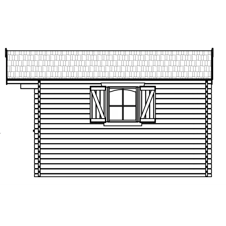 Abri de jardin Cevins - 5,68 x 3,88 - traité - sapin du Nord certifié - double-porte avec fenêtres