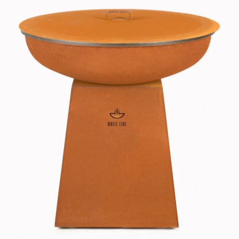 Couvercle Barbecue Acier Corten Ø100 cm – WHITE FIRE – Accessoire Haut de Gamme & Résistant