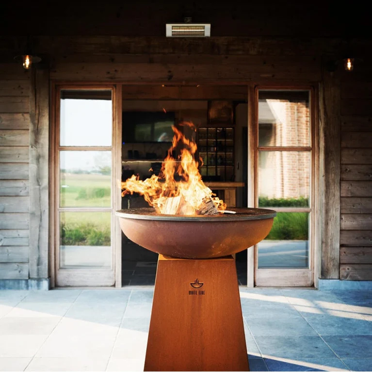 Barbecue Acier Corten Ø99 cm – WHITE FIRE – Design Haut de Gamme & Ultra-Résistant