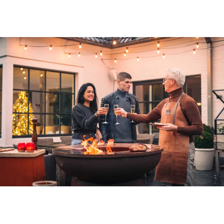 Barbecue Acier Corten Ø99 cm – WHITE FIRE – Design Haut de Gamme & Ultra-Résistant