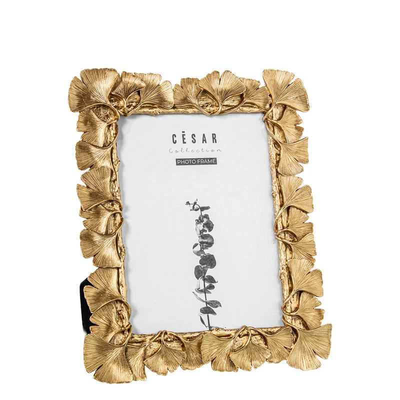 Portafoto in Resina Decorato 13x18cm Oro Peraga Home