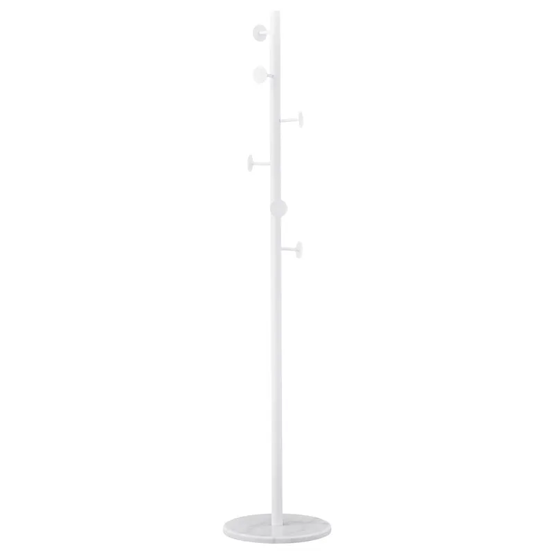 Appendiabiti da Terra in Metallo Bianco con Base Marol 37x37x175cm Peraga Home