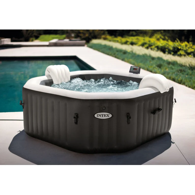 Spa gonflable Intex Deluxe 6 places – Octogonal 218 x 71 cm – 6 jets massants – Chauffage 2200 W & WiFi