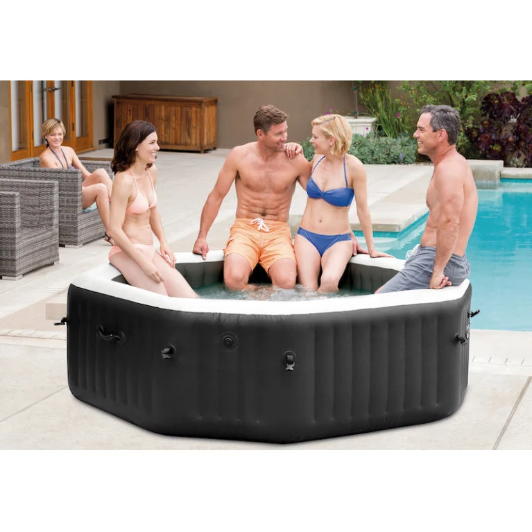 Spa gonflable Intex Deluxe 6 places – Octogonal 218 x 71 cm – 6 jets massants – Chauffage 2200 W & WiFi