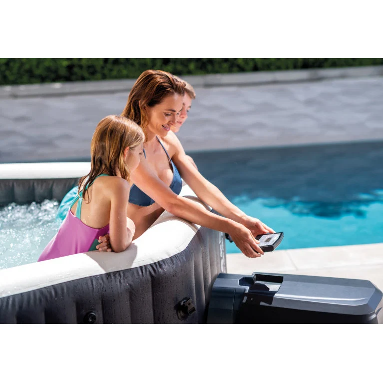 Spa gonflable Intex Deluxe 6 places – Octogonal 218 x 71 cm – 6 jets massants – Chauffage 2200 W & WiFi