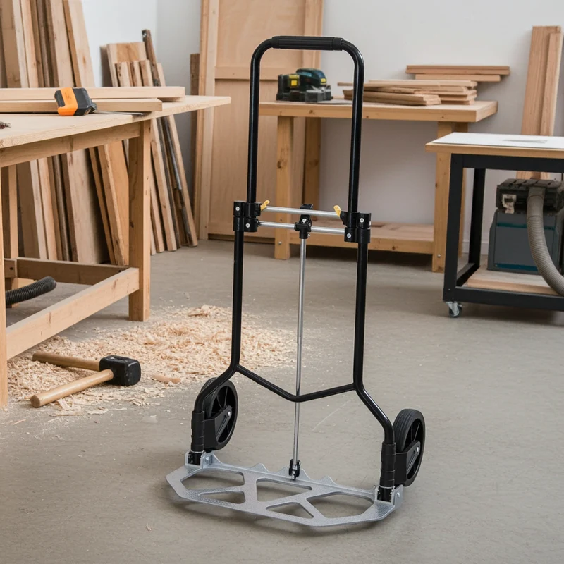 Diable pliable 100kg – poignée téléscopique – léger, compact et robuste