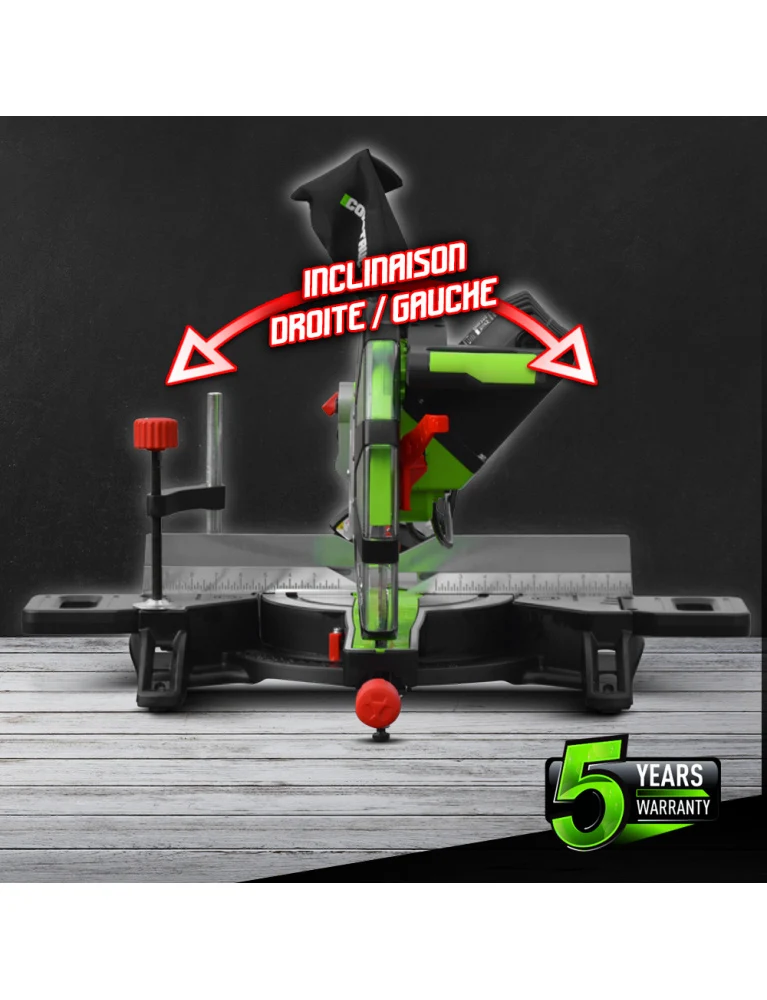 Scie à onglets radiale 2100W – 305 mm – laser – double inclinaison