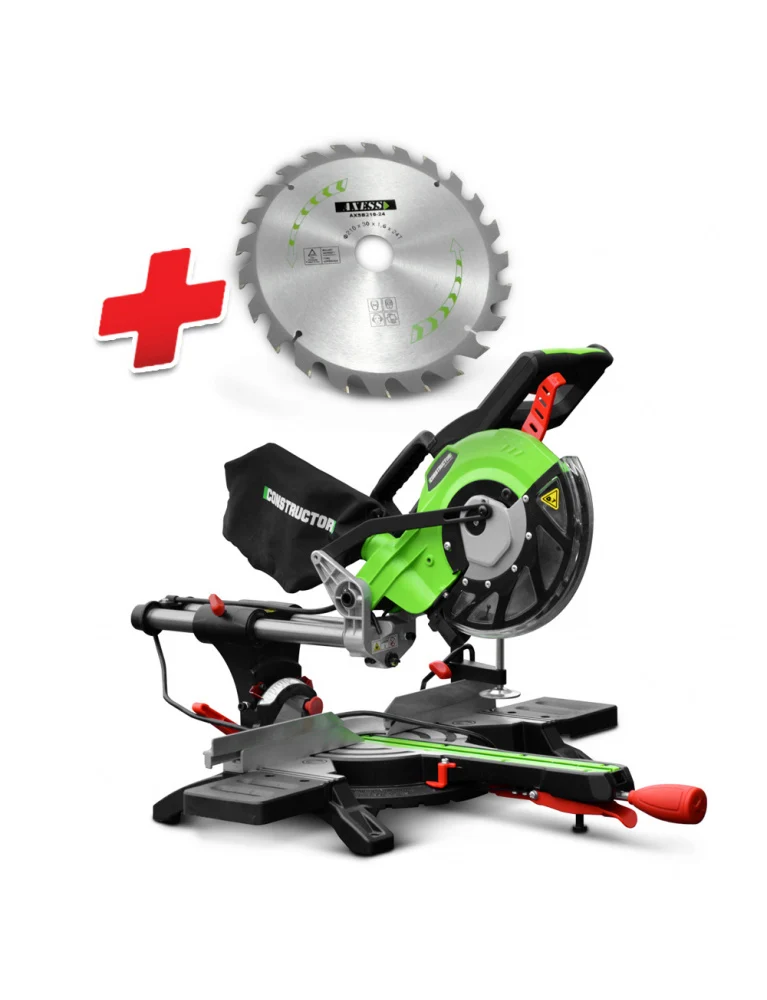 Scie à onglets radiale 1800W – 210 mm – laser – double inclinaison