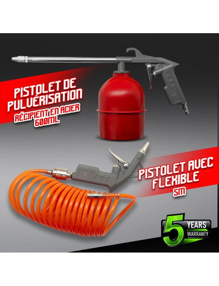 Kit 5 accessoires pour compresseur Constructor – peinture, gonflage, soufflette
