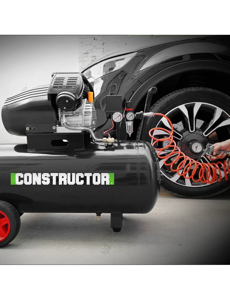 Compresseur à huile 100L – bicylindre, 3 HP, 8 bars, 250 L/min