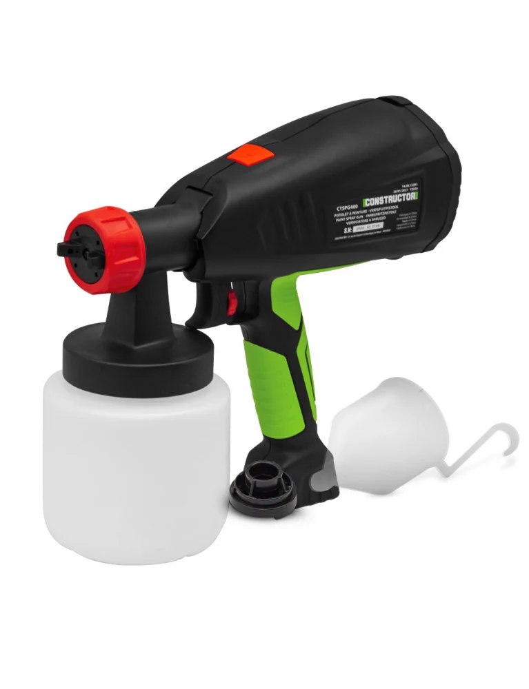 Pistolet peinture 400W – réservoir 800ml, buses 1.8 & 2.6mm, basse pression