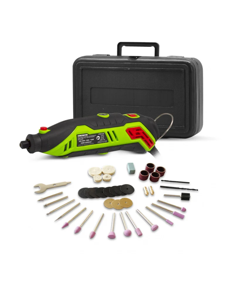 Mini outil multifonctions 130W – vitesse variable 10 000 à 35 000 tr/min – 40 accessoires – mallette incluse