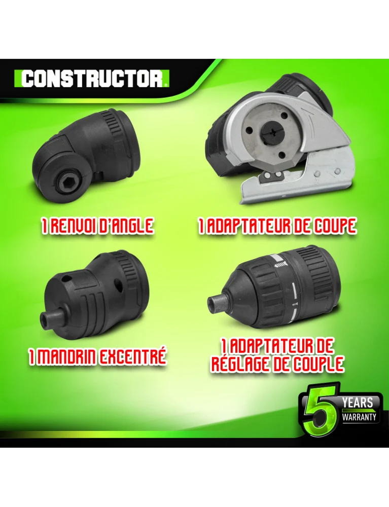 Tournevis rechargeable 4V lithium – 1500 mAh, 4 Nm, coffret 31 accessoires