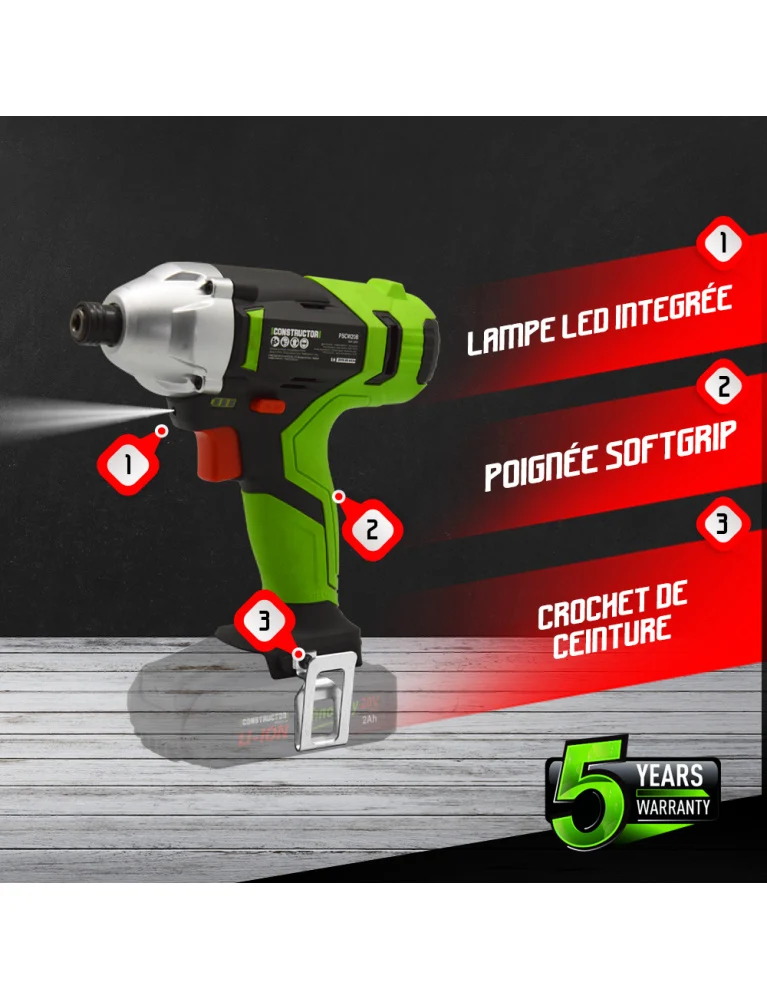 Visseuse à chocs 20V – 140 Nm, batterie 4Ah et chargeur rapide