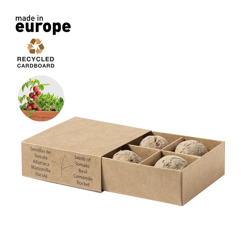 Kit de jardin avec graines avec emballage en carton recyclé TOMARUX