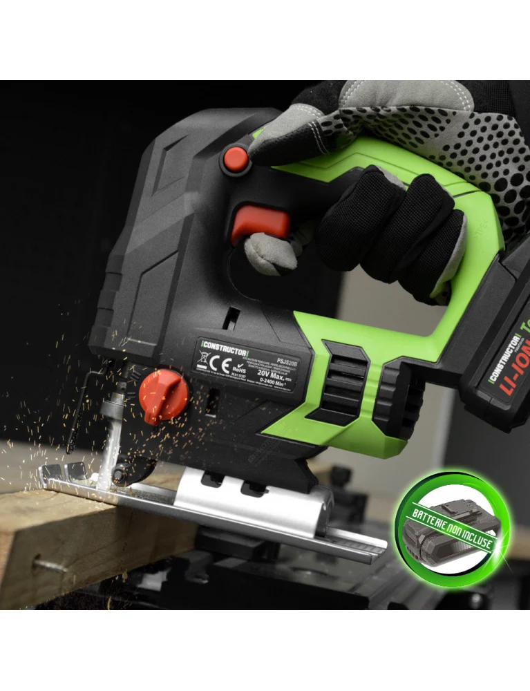 Scie sauteuse 20V sans fil – Pendulaire 3 positions, soft grip, coupe précise