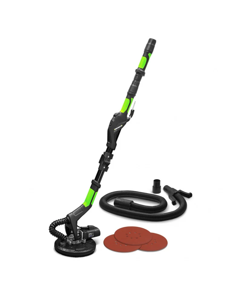 Ponceuse murs et plafonds 710W – 225 mm – Vitesse variable – Manche télescopique – 6 abrasifs inclus