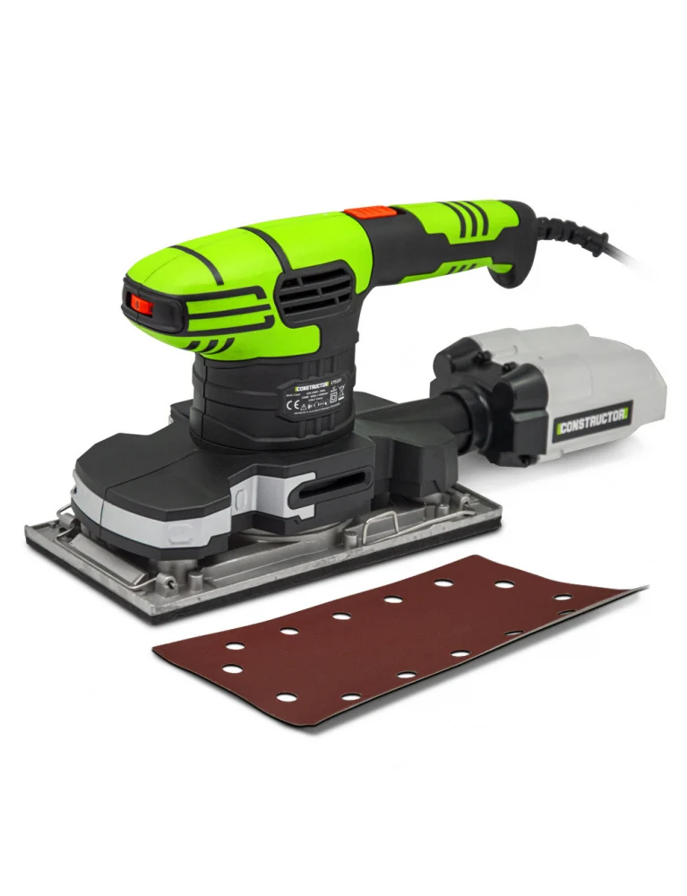 Ponceuse vibrante 330W – Vitesse variable – Base aluminium 230x115 mm – Microfiltre à poussière intégré