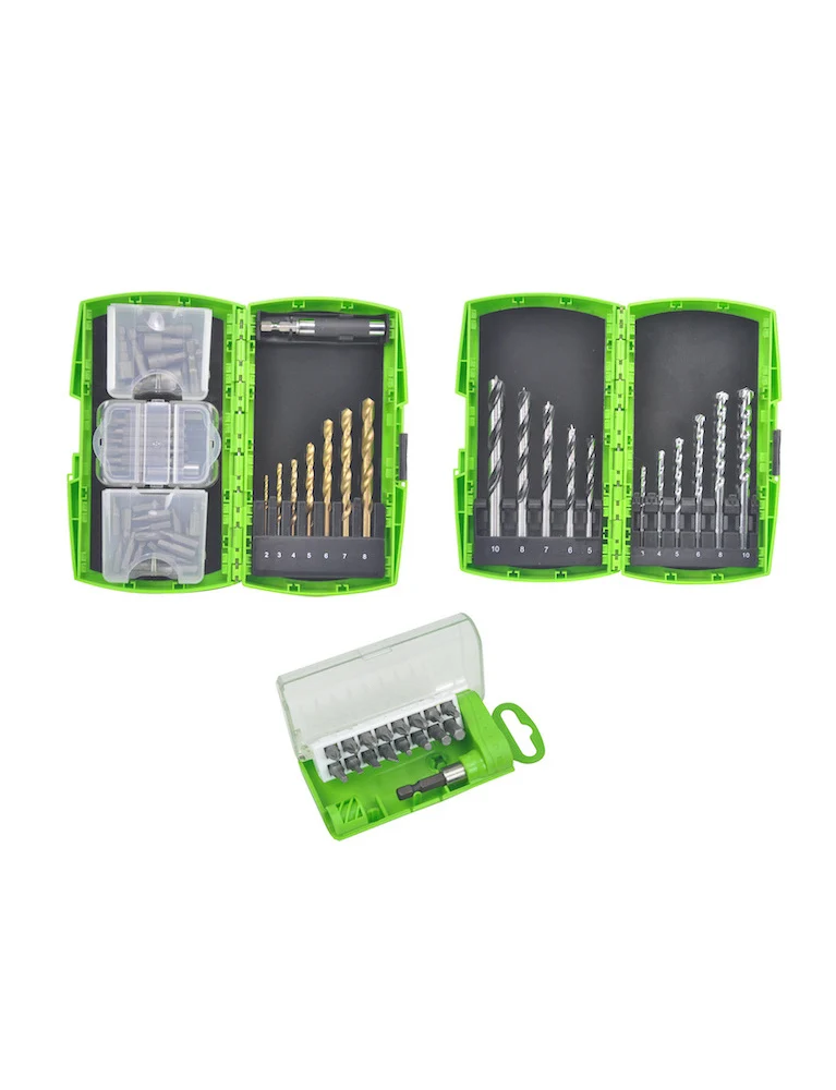 Coffret perçage & vissage 74 pcs – Forets métal, bois, béton – Embouts & douilles