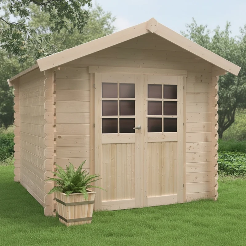 Abri de jardin Nîmes - 2,38 x 2,38 m - sapin du Nord certifié - double-porte avec fenêtres