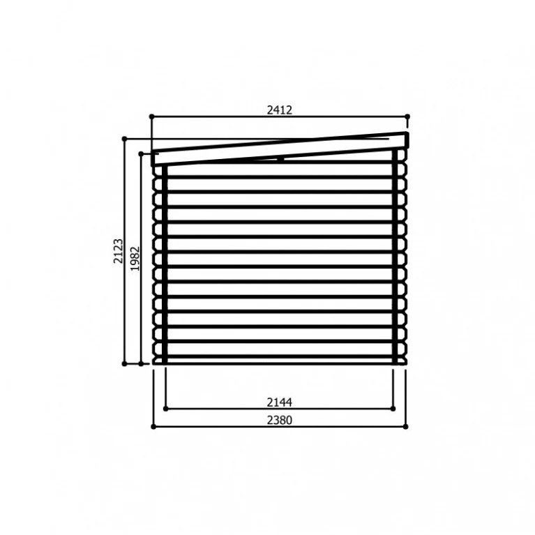 Abri de jardin Nevers - traité - 2,38 x 2,38 m - sapin du Nord certifié - toiture plate - porte simple et fenêtres