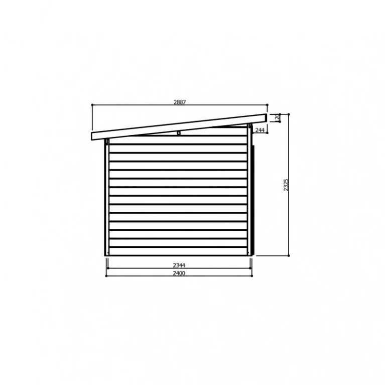 Abri de jardin Verona - 3 x 2,4 m - sapin du Nord certifié - toiture plate - double-porte avec fenêtres - bois imprégné
