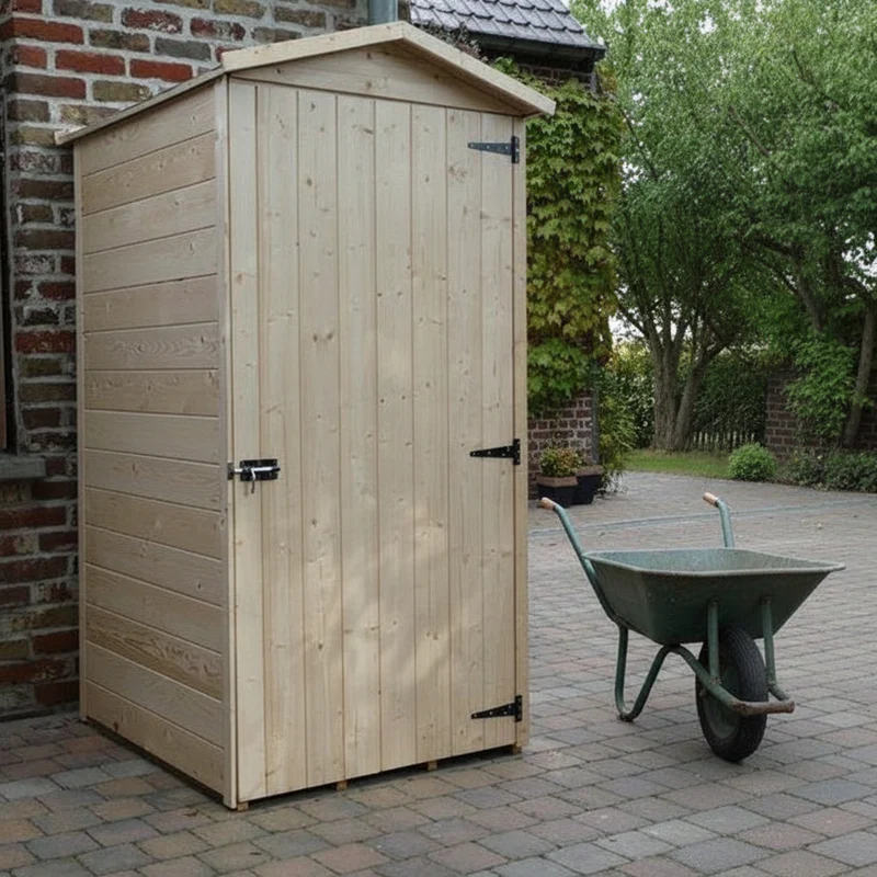 Abri de rangement Storage Traditional - traité - 0,9 x 0,96 m- sapin du Nord certifié - plancher inclus - toiture double pente